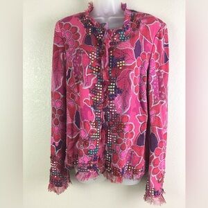 Emmanuel Ungaro VintageTessuto tissu cloth Brocade Embellished Jacket Pink